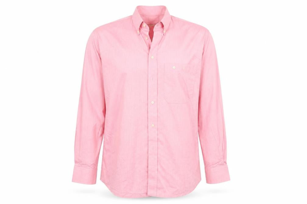 Front view of Eton women’s pink basic button-up, size XL