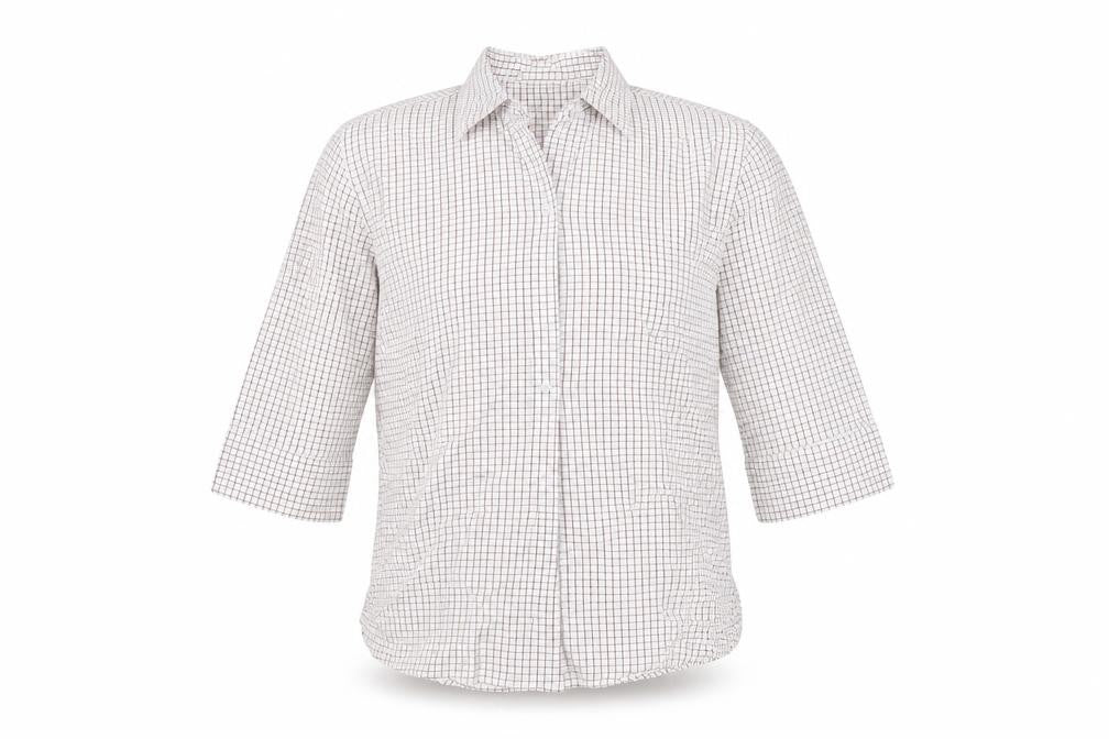L.O.G.G     Mens White Check   Button-Up Size 44