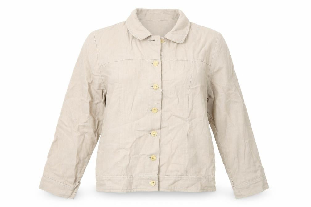 Front view of Kaliko women’s beige jacket coat, size UK 10