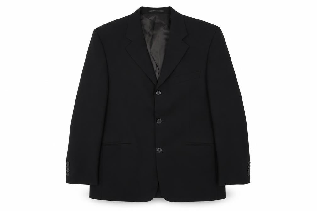Front view of mix+match men’s black jacket blazer, size 40