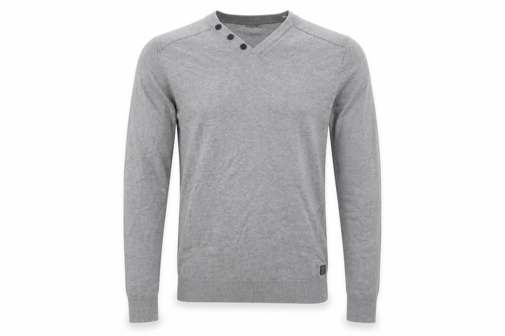 Front view of s&j men’s grey jumper, size S