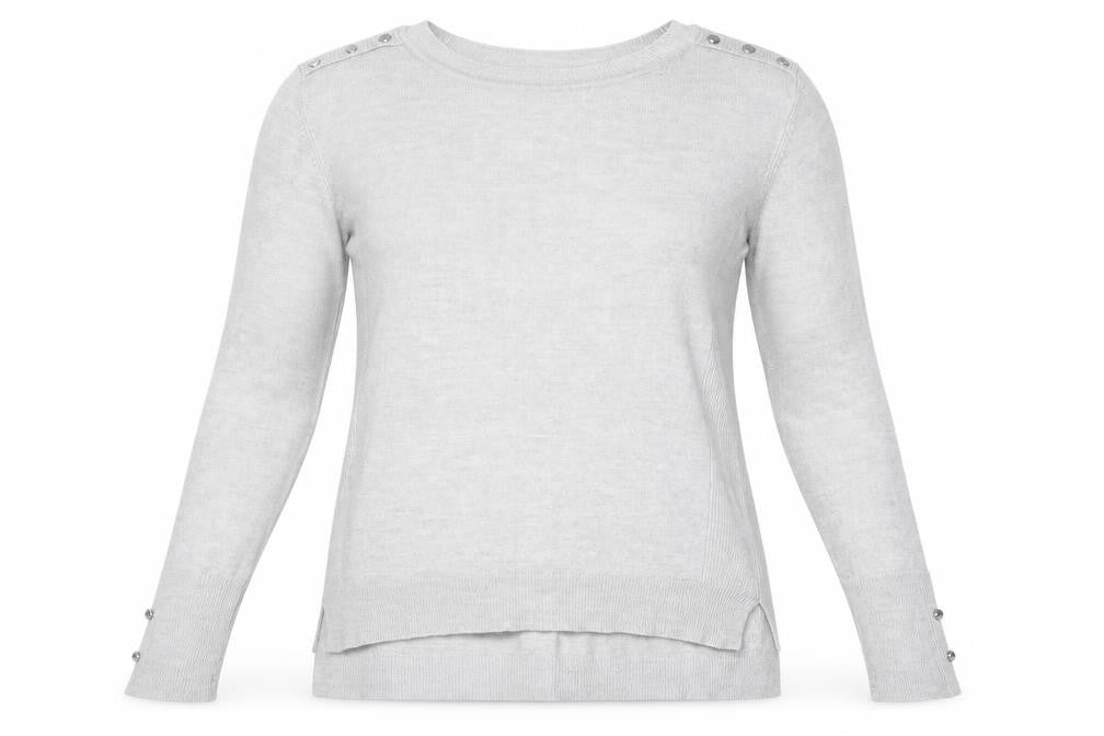 Front view of Primark women’s grey jumper, size S