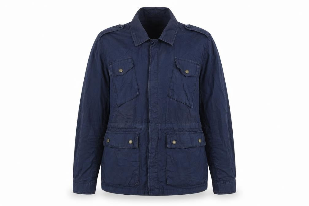 Front view of Pepe Jeama women’s blue jacket, size L