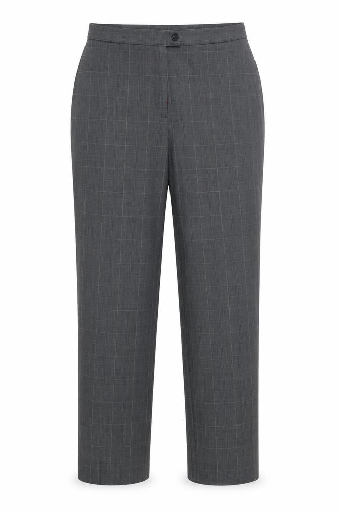 JM Collection Womens Grey Check  Trousers  Size 14 L30 in