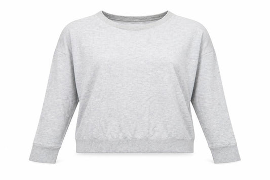 Front view of Topshop women’s grey basic t-shirt, size UK 6