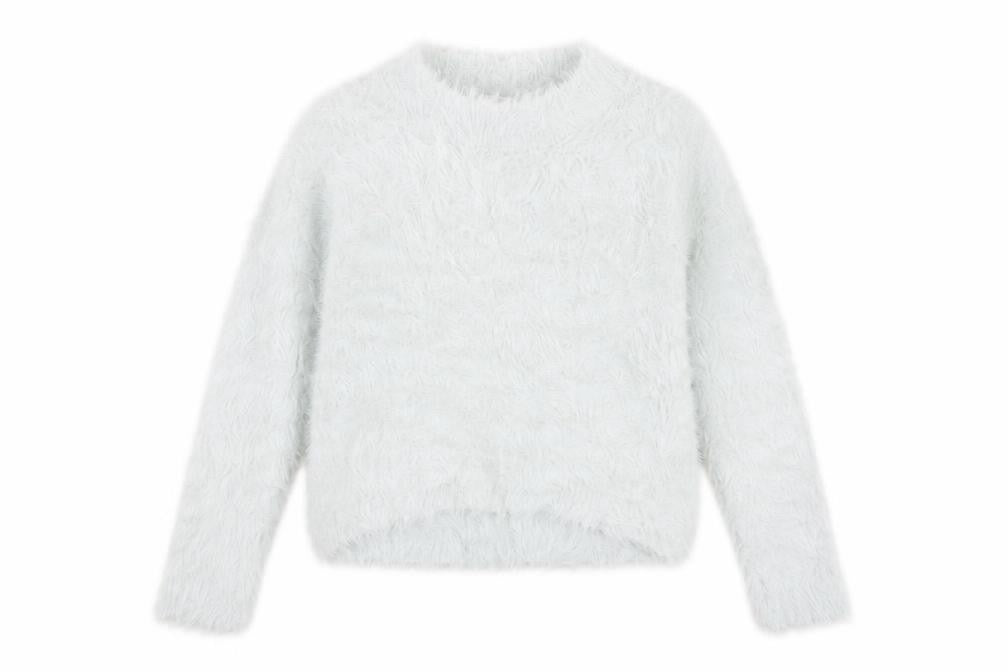Front view of H&M girls’ white jumper, size 11-12, years