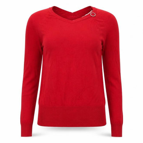 ameranto Womens Red   Basic T-Shirt Size 12