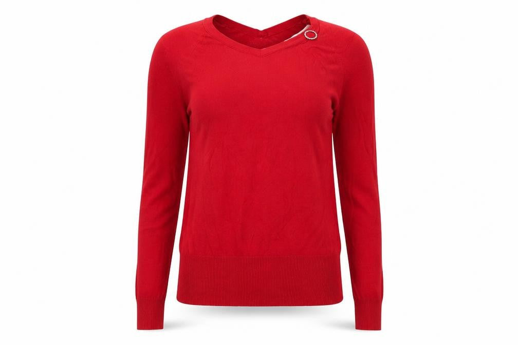 ameranto Womens Red   Basic T-Shirt Size 12