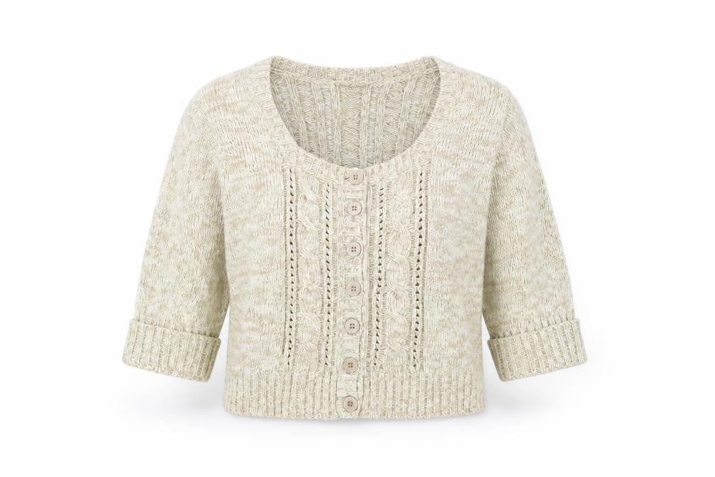Front view of M&Co women’s white jacket coatigan, size M