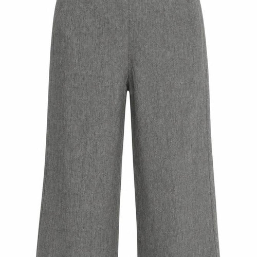 YAS Womens Grey   Cropped Trousers Size L L27 in