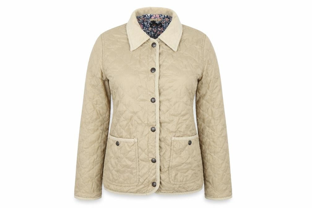 Front view of Topshop women’s brown jacket, size UK 10, - elbow patches
