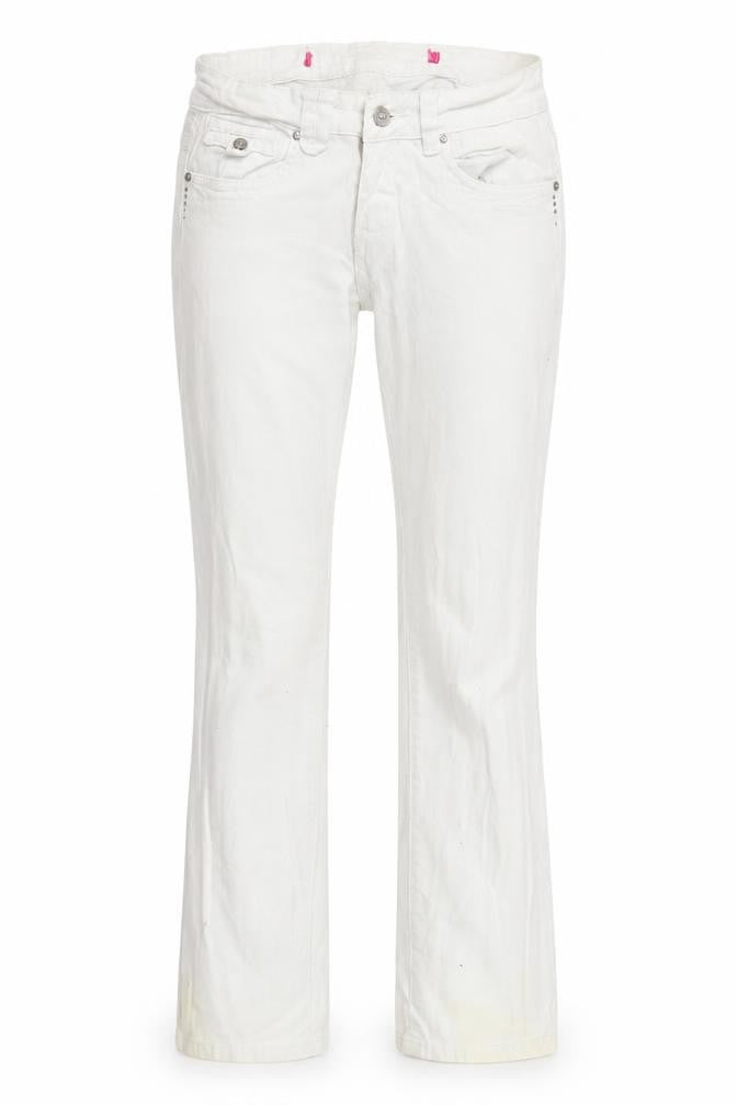 Preworn Womens White  Denim Straight Jeans Size 10 L30 in
