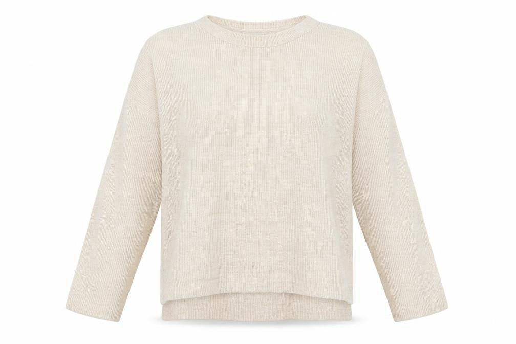 Front view of Preworn women’s beige jumper, size M