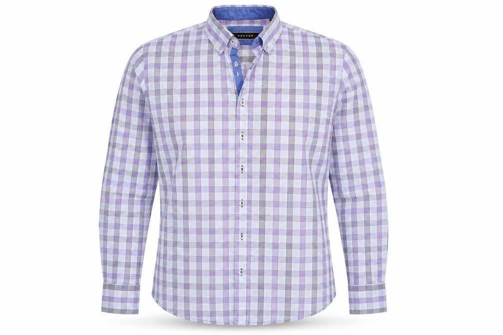 Front view of Morgan men’s multicoloured check button-up, size 42, - front pocket