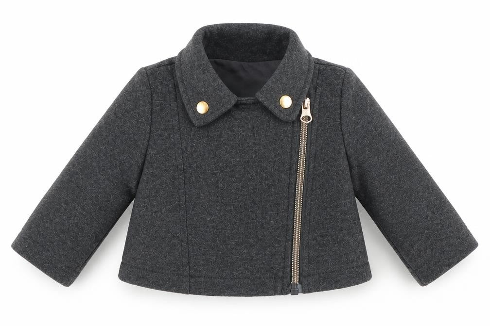 Front view of Primark Baby Grey Overcoat Coat, size 3-6, Months