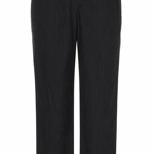 Marks and Spencer Womens Black Striped  Trousers  Size 14 L30 in