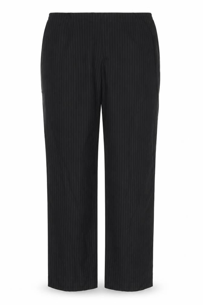Marks and Spencer Womens Black Striped  Trousers  Size 14 L30 in