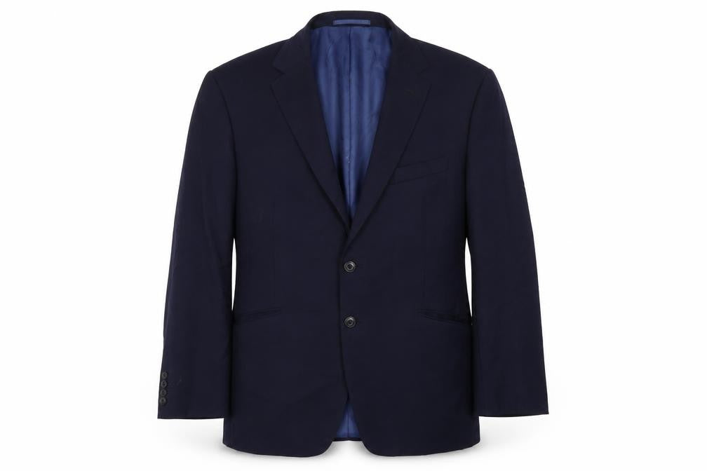 Front view of Marks & Spencer men’s blue jacket suit jacket, size 42