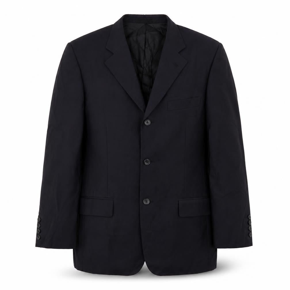 Front view of St Rome men’s black jacket suit jacket, size 38