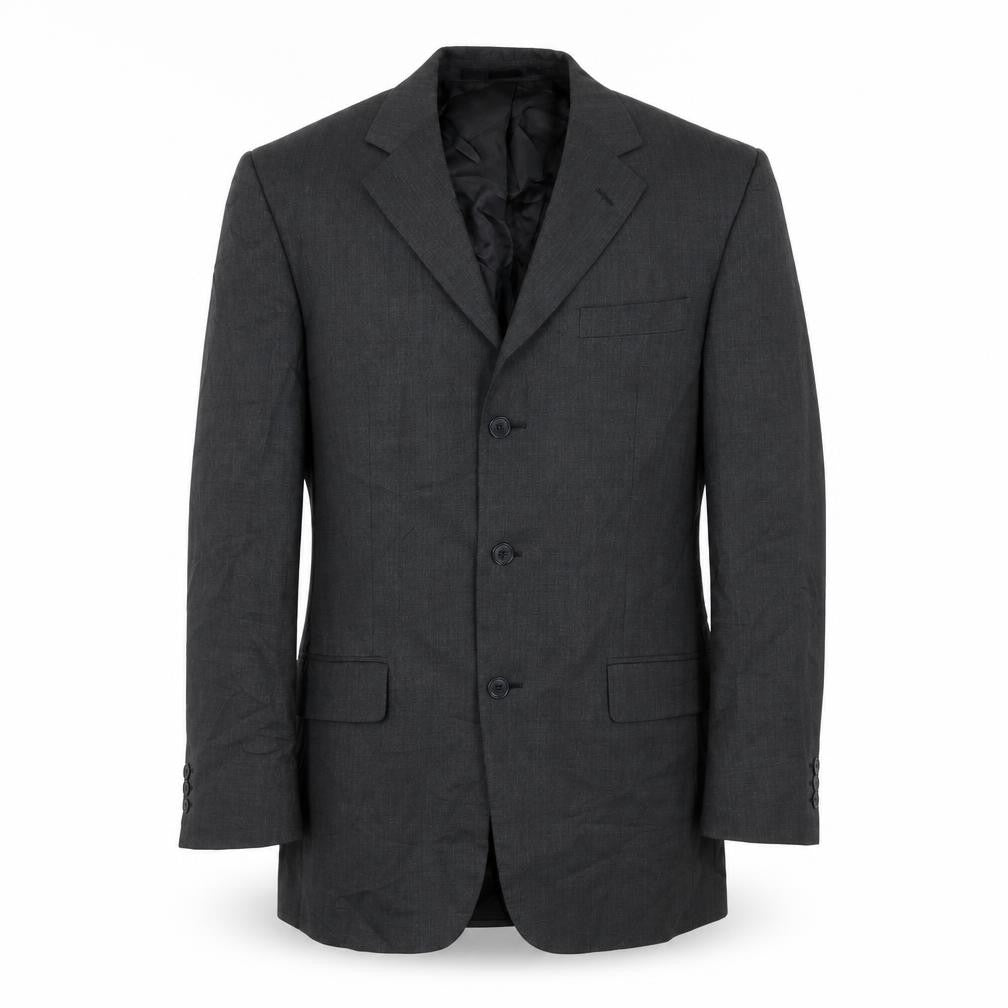 Front view of Pinstripe men’s grey jacket suit jacket, size 40