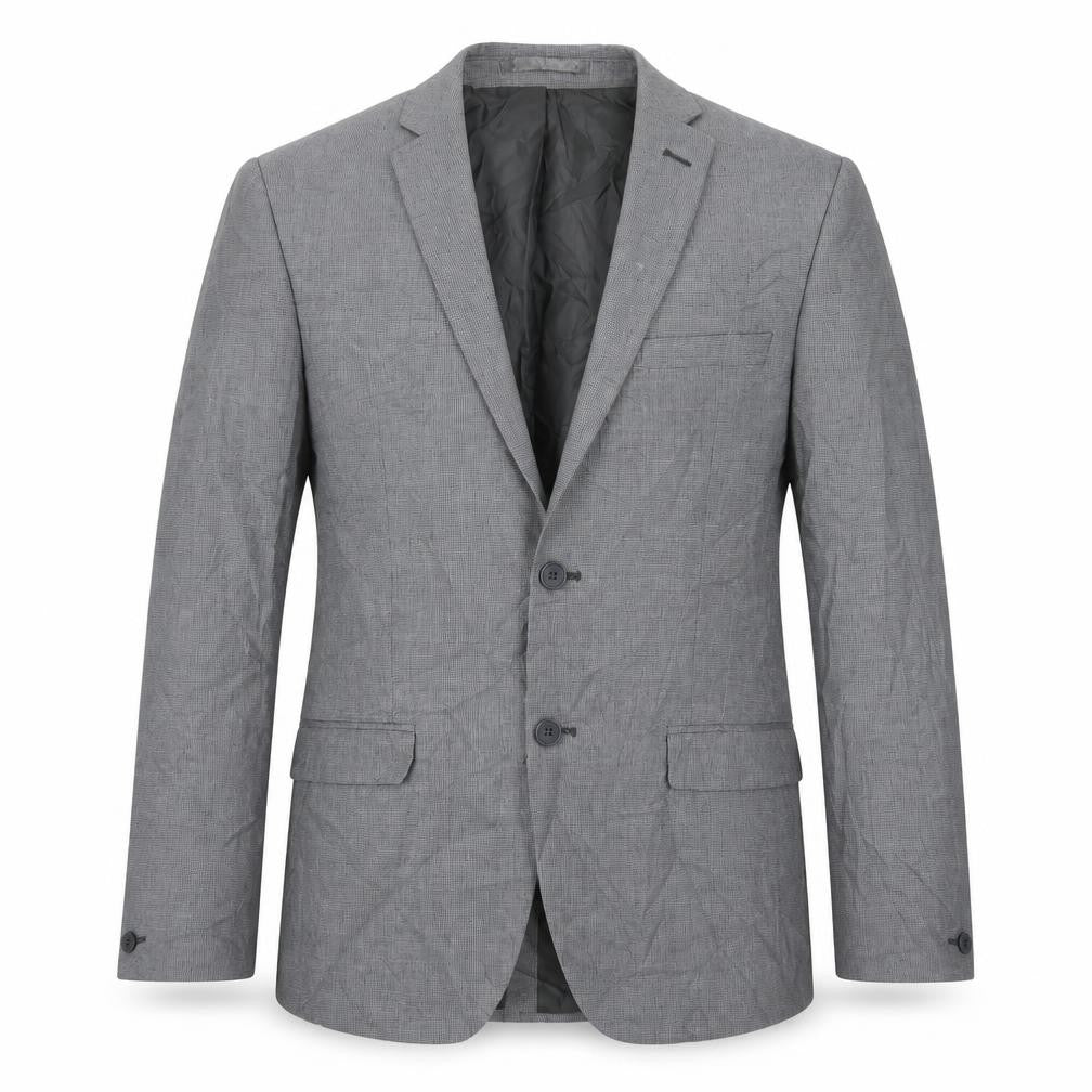 Front view of Preworn men’s grey houndstooth jacket suit jacket, size 36