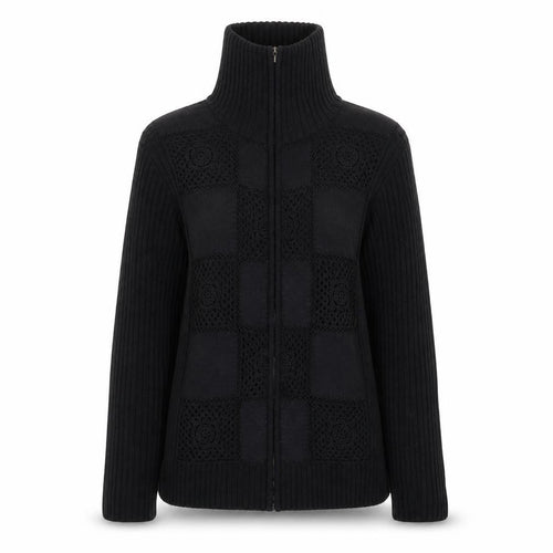 Fay Louise Womens Black  Knit Jacket Coatigan Size XL