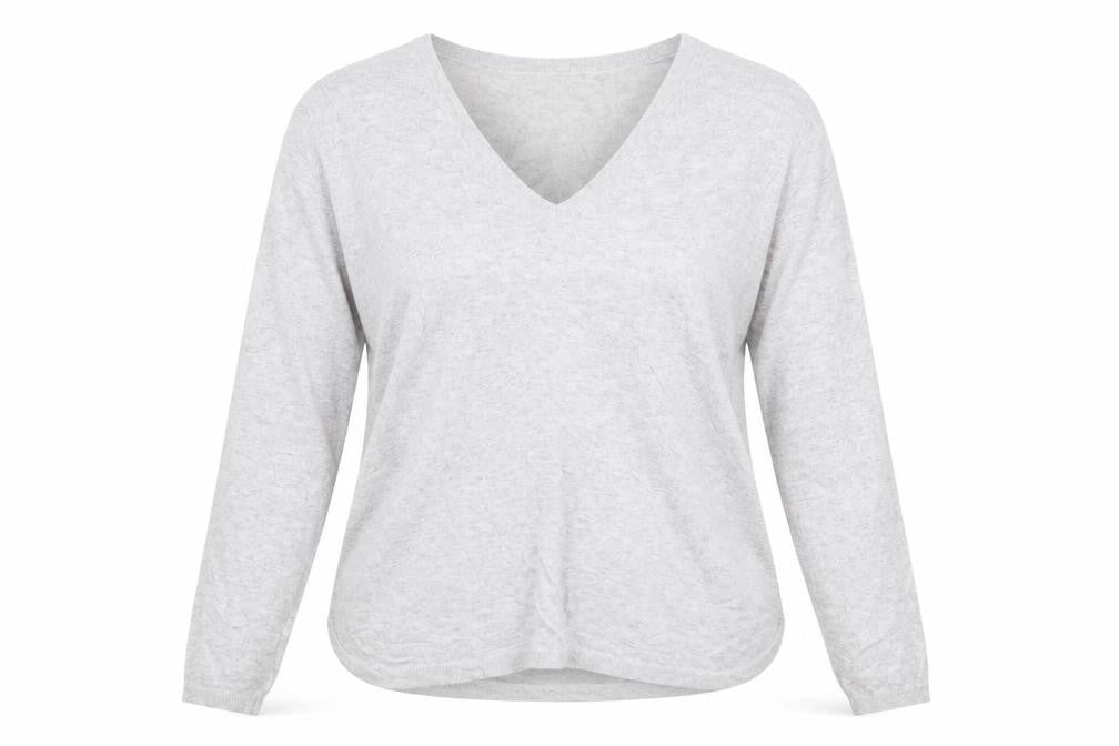 Front view of H&M women’s grey jumper, size M