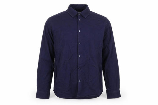 Front view of Primark men’s blue button-up, size 17