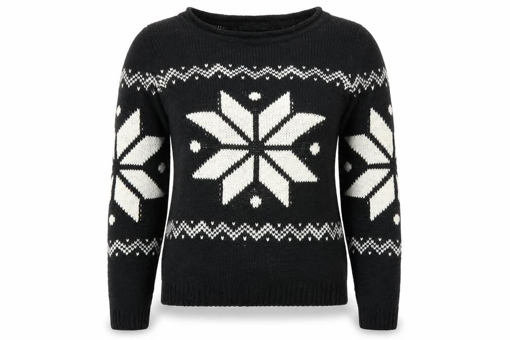 Front view of Real Clothing Company women’s black jumper, size S