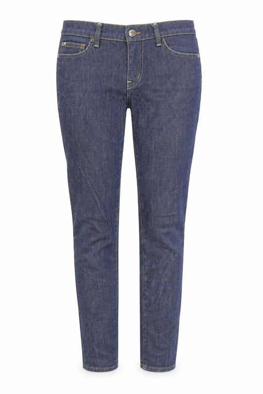Front view of GAS women’s blue denim skinny jeans, size UK 26, in, 28-inch leg