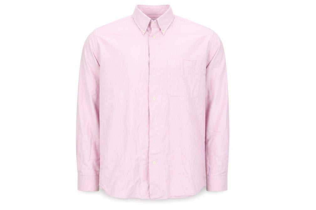 Front view of St Bernard men’s pink colourblock button-up, size 16