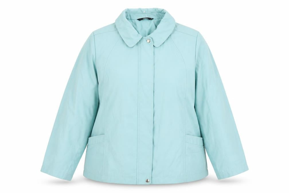 Front view of Bonmarché women’s blue jacket, size XL