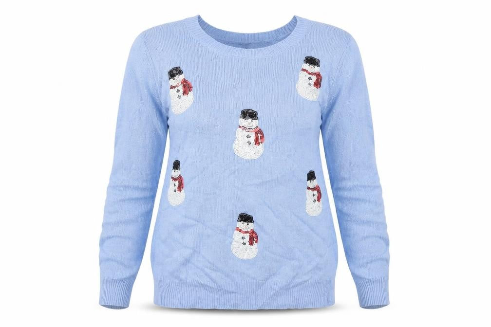 Front view of Marks & Spencer women’s blue jumper, size S