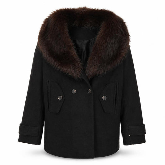 Front view of ASOS women’s black jacket coat, size UK 10