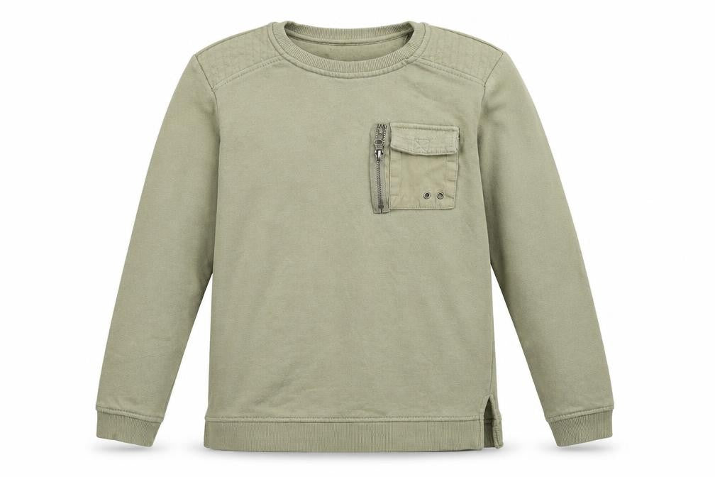 Front view of Primark girls’ green pullover sweatshirt, size 11-12, years