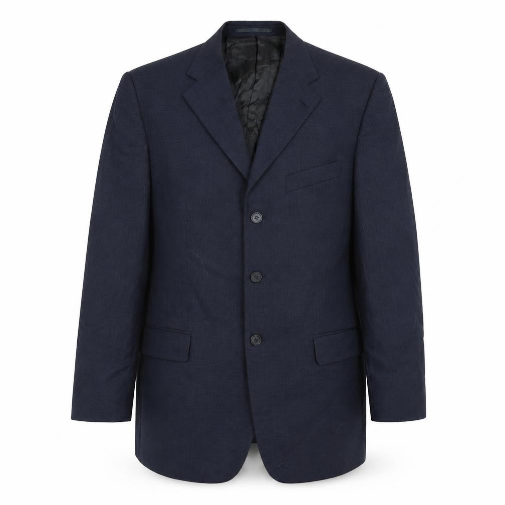 Front view of James Barry men’s blue jacket suit jacket, size 44