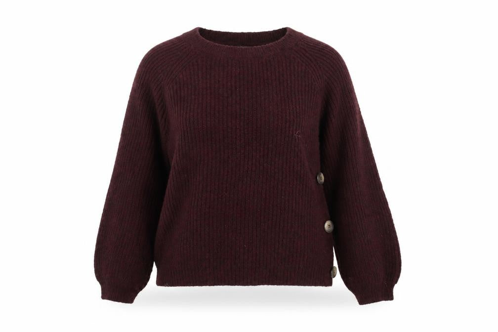 Front view of M&Co women’s purple jumper, size UK 12