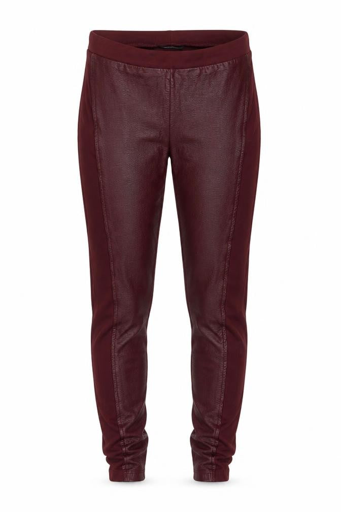 Front view of ESMARA women’s red carrot leggings, size S, 26-inch leg