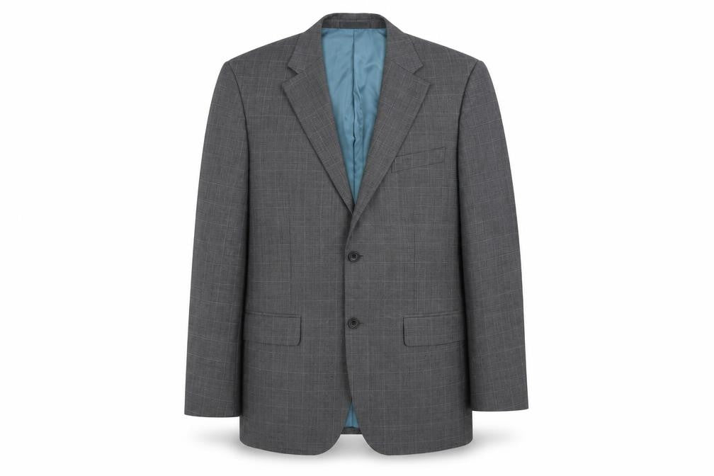 Front view of Greenwoods men’s grey jacket suit jacket, size 40