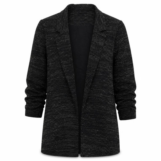 Front view of F&F women’s black polka dot jacket, size UK 10