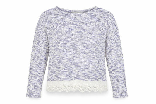 Front view of Next girls’ blue jumper, size 11, years