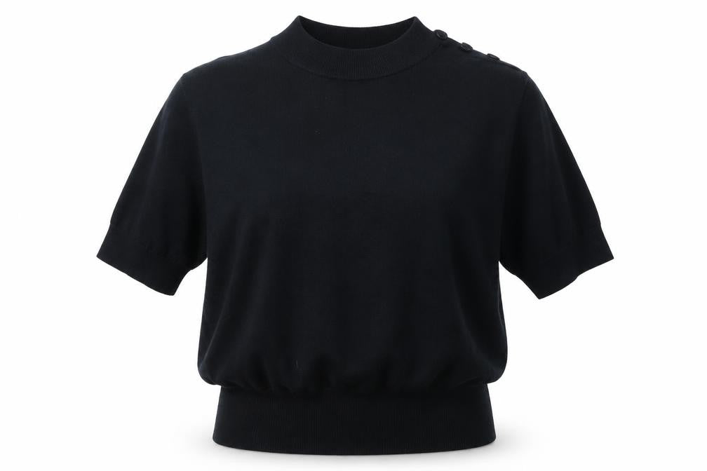 Front view of Marks & Spencer women’s blue jumper, size UK 12