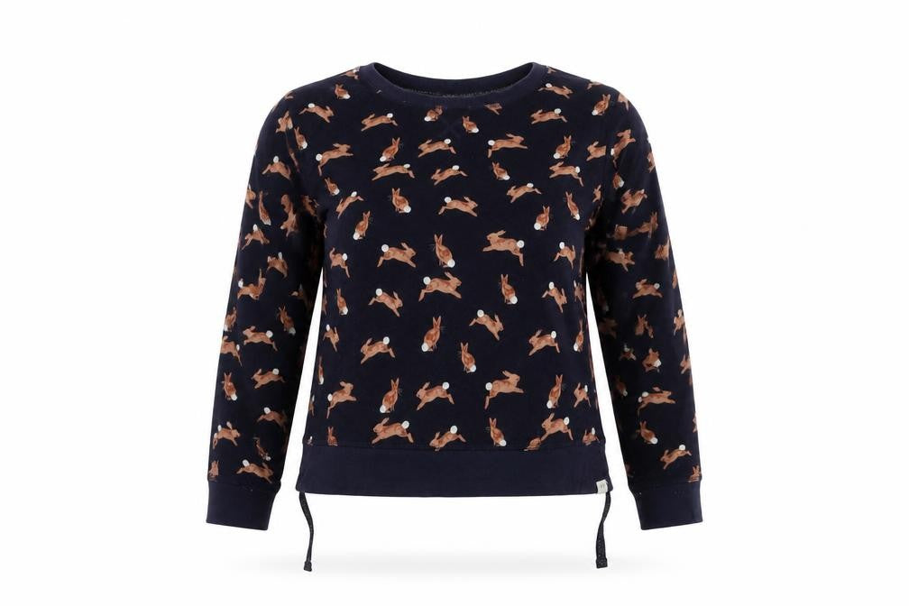 MAKE TIME TO DREAM Womens Blue Animal Print  Top Pyjama Top Size M