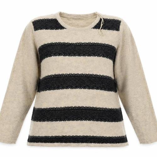 Bonmarché Womens Beige Striped  Pullover Jumper Size XL