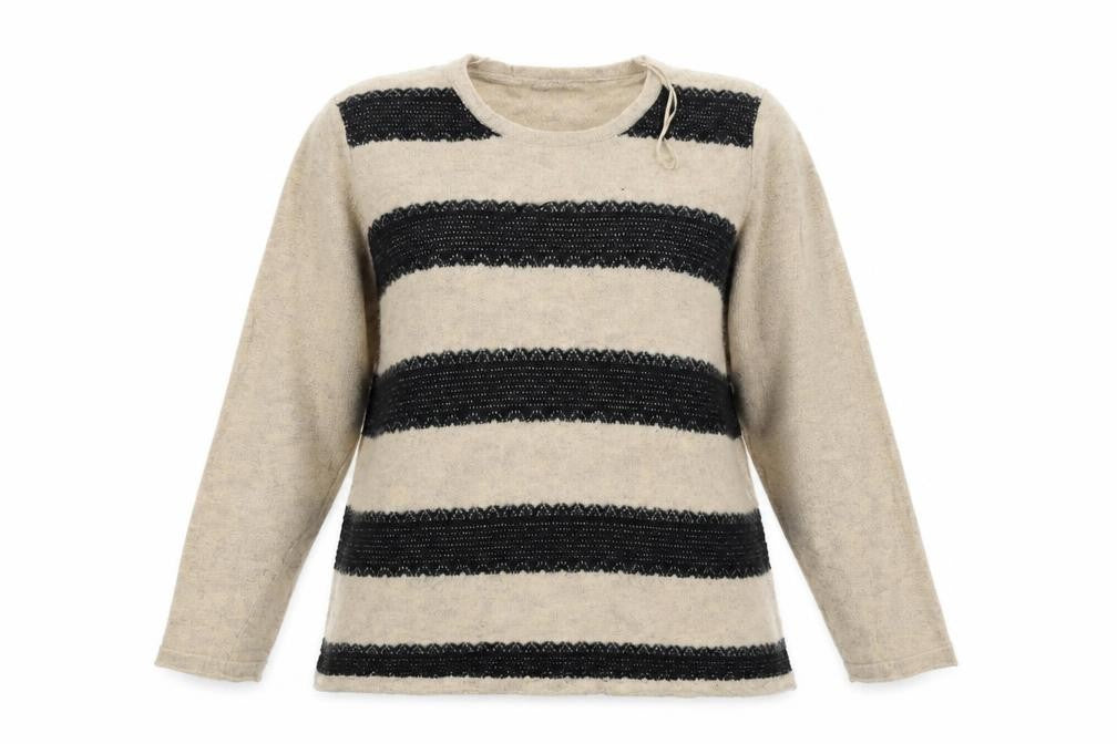 Bonmarché Womens Beige Striped  Pullover Jumper Size XL