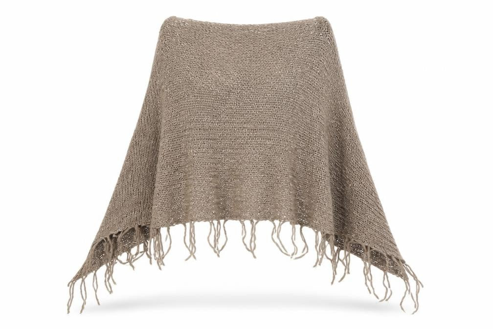 Front view of Preworn women’s beige shawl/wrap