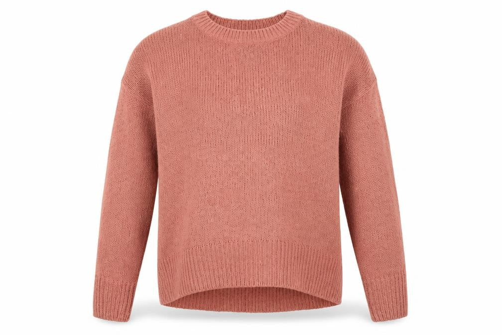 Front view of New Look men’s red knit jumper, size M