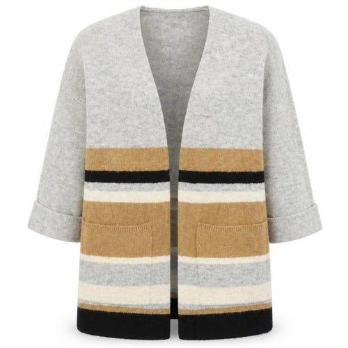 Topman Womens Grey Striped  Jacket Coatigan Size 10