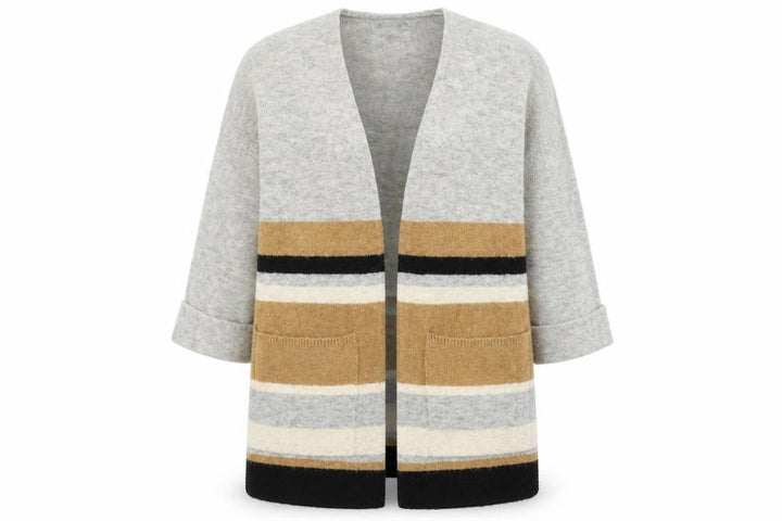 Topman Womens Grey Striped Jacket Coatigan Size 10