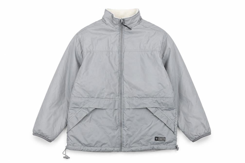 Front view of Active women’s grey pea coat coat, size UK 12